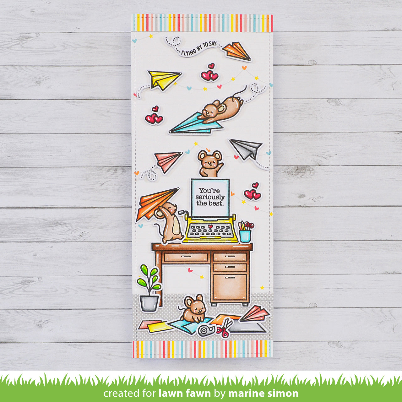 Lawn Fawn Just Plane Awesome Clear Stamps lf3130 Slimline the Best