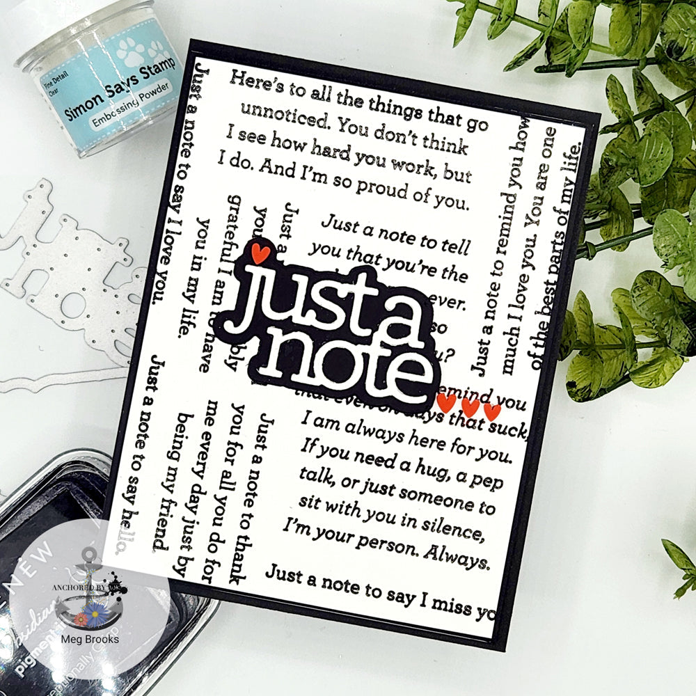 CZ Design Just a Note 2 Wafer Dies czd234c Celebrate Just a Note Card