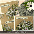 Tim Holtz Cling Rubber Stamps Floristry With Acrylic Grid Block cms485 just because