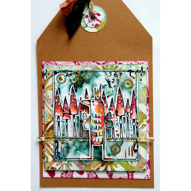 Paper Artsy Kate Crane Mini 005 Cling Stamp kcm005 tag