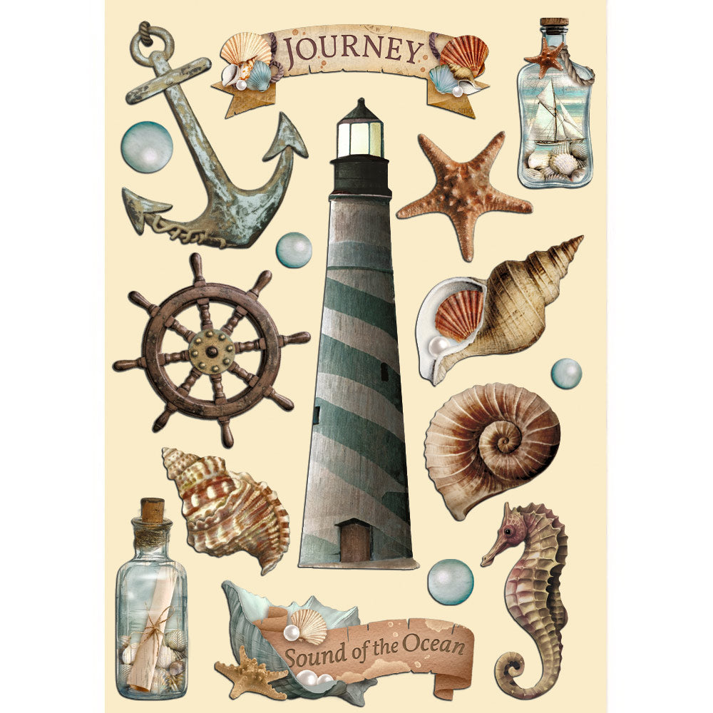 Stamperia Sea Land A5 Colored Wooden Shapes klsp157