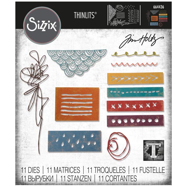 Tim Holtz Sizzix MEDIA MARKS Thinlits Die 664436