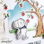 Honey Bee Storybook Fall Stamps And Dies Bundle Apple Picking Card