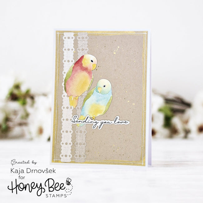 Honey Bee Lovely Layers Birds Dies hbds-lllvbd Sending You Love Card