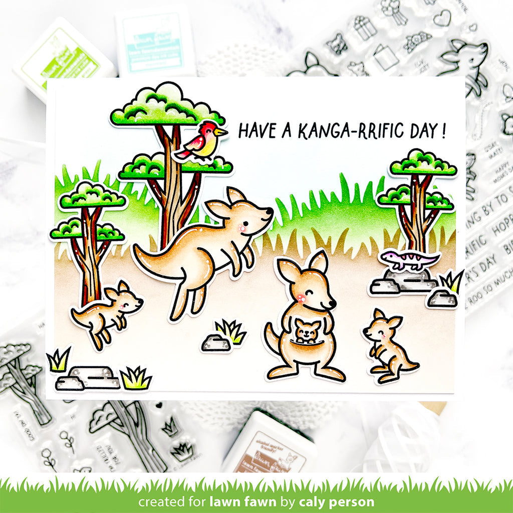 Lawn Fawn Set Kanga-rrific Add-On Clear Stamps and Dies Kanga-rrific | color-code:alt1