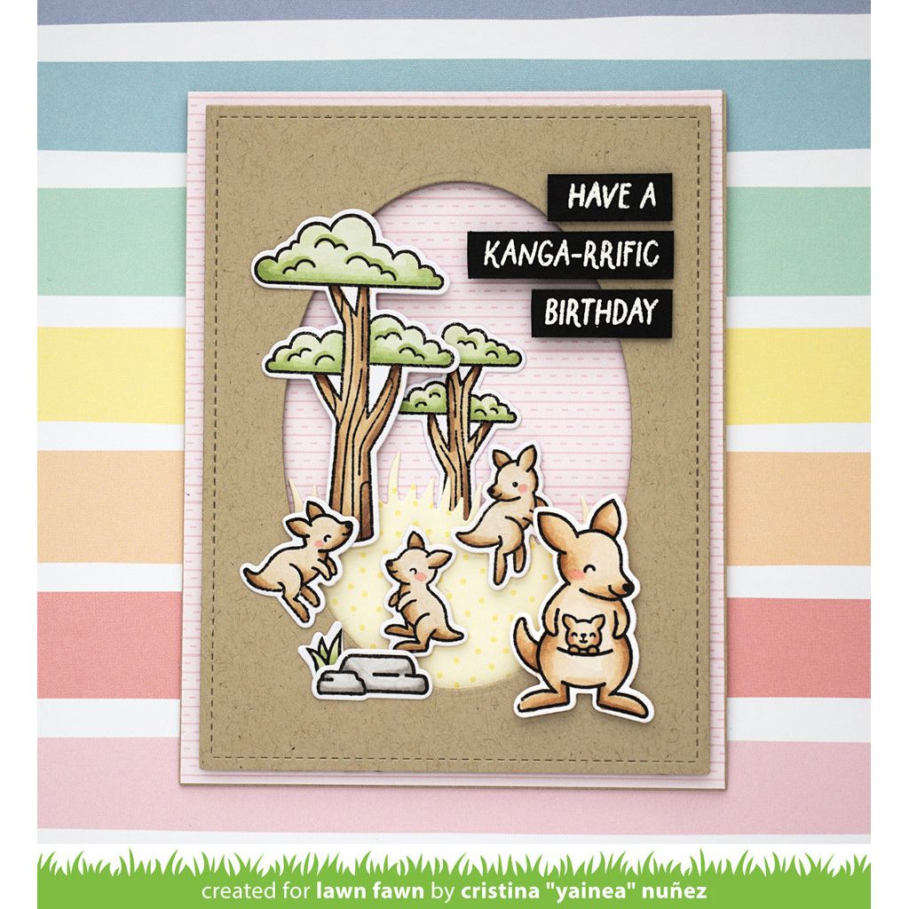Lawn Fawn Set Kanga-rrific Add-On Clear Stamps and Dies Birthday