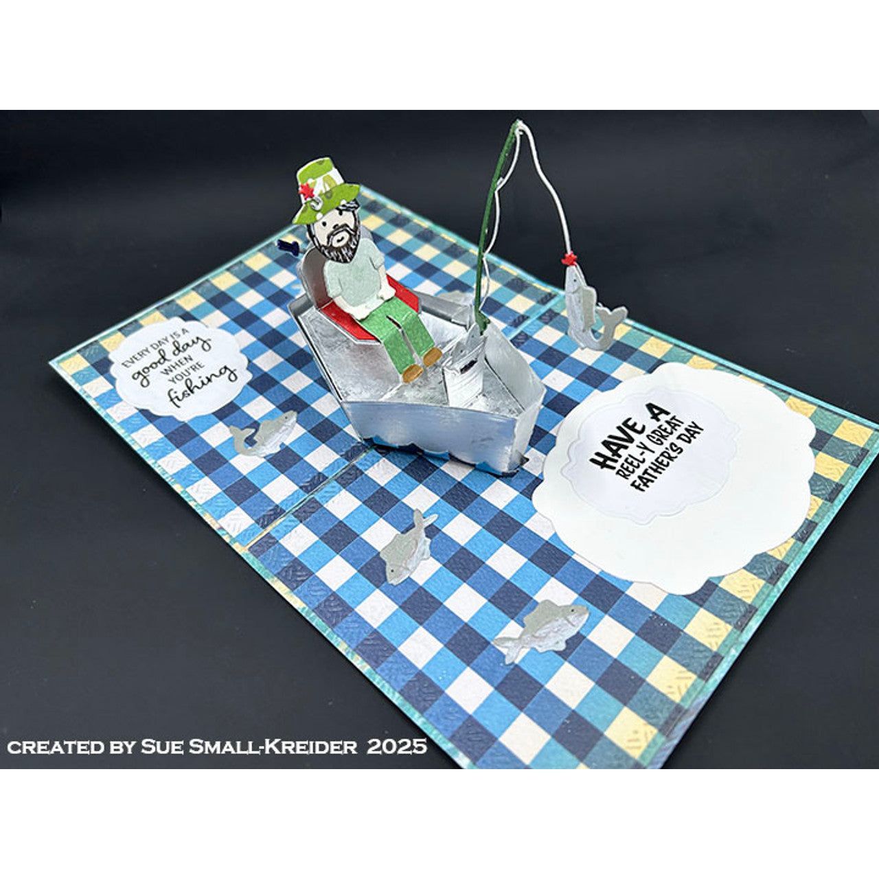 Karen Burniston Boat Pop Up Dies and Fishing Boat Add Ons Set fishing