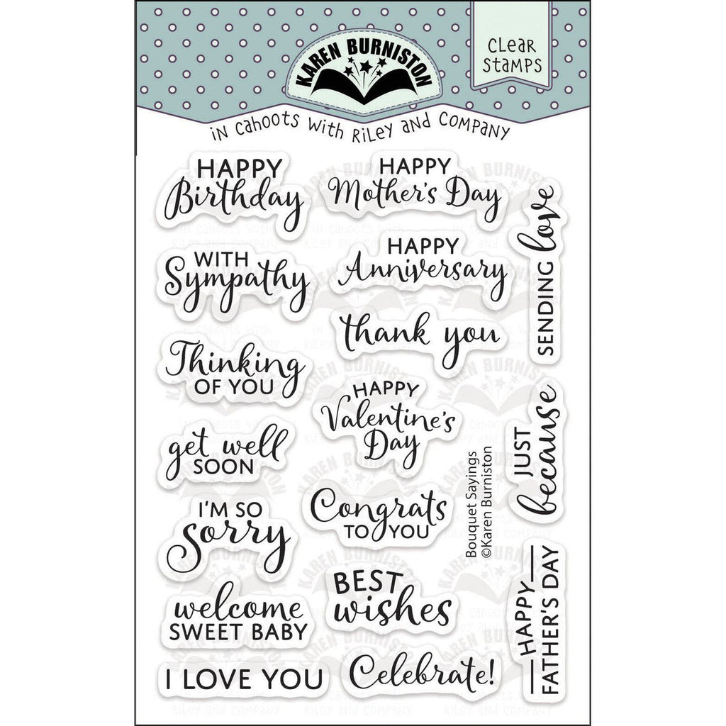 Karen Burniston Bouquet Sayings Clear Stamps cs014
