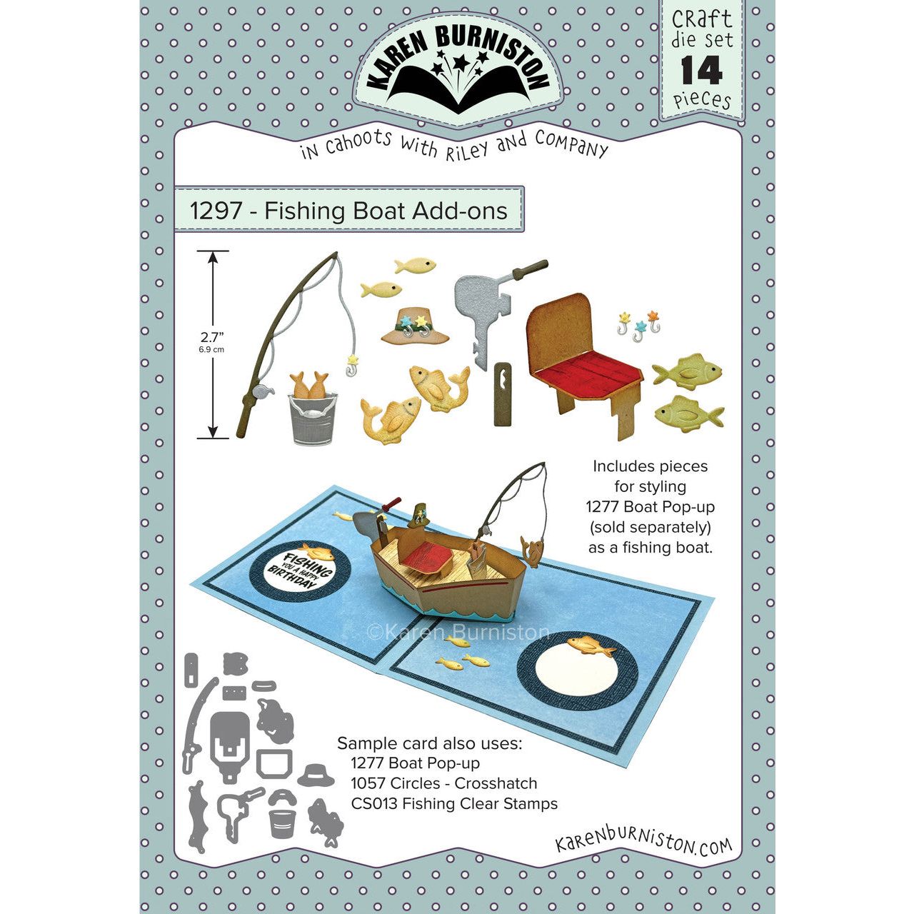 Karen Burniston Fishing Clear Stamp and Fishing Boat Add Ons Die Set product image 2