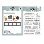 Karen Burniston Movie Night Greetings and Charms Clear Stamp and Die Set