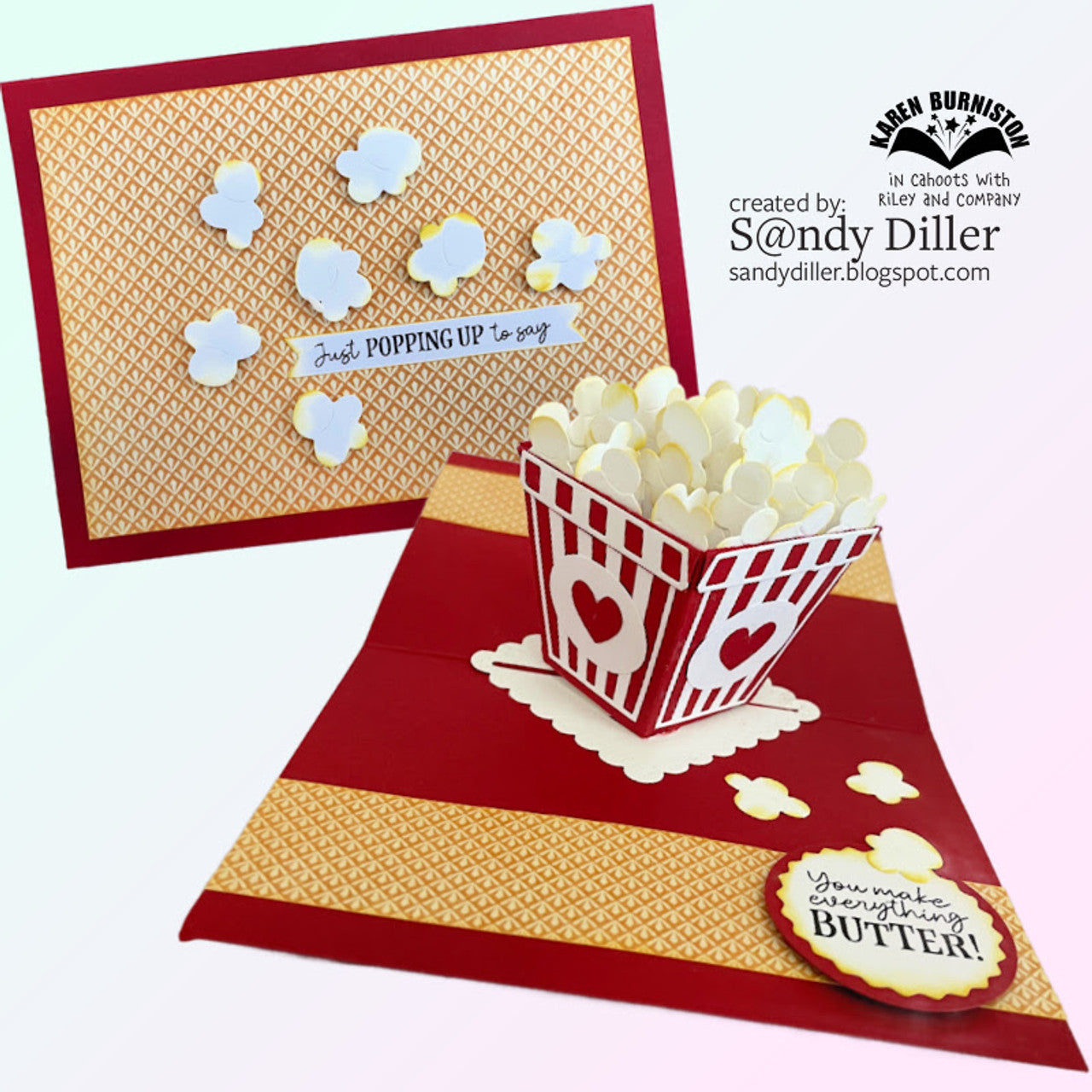 Karen Burniston Popcorn Phrases Clear Stamps cs011 pop up