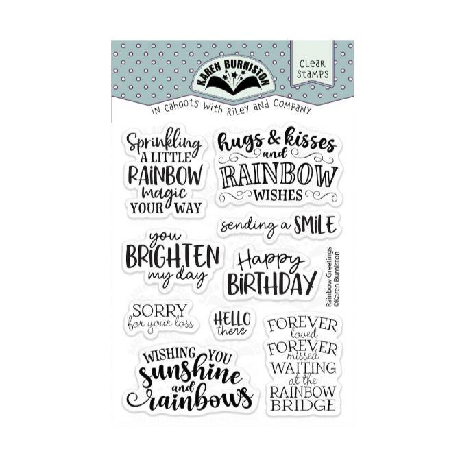 Karen Burniston Rainbow Greetings Clear Stamps cs016