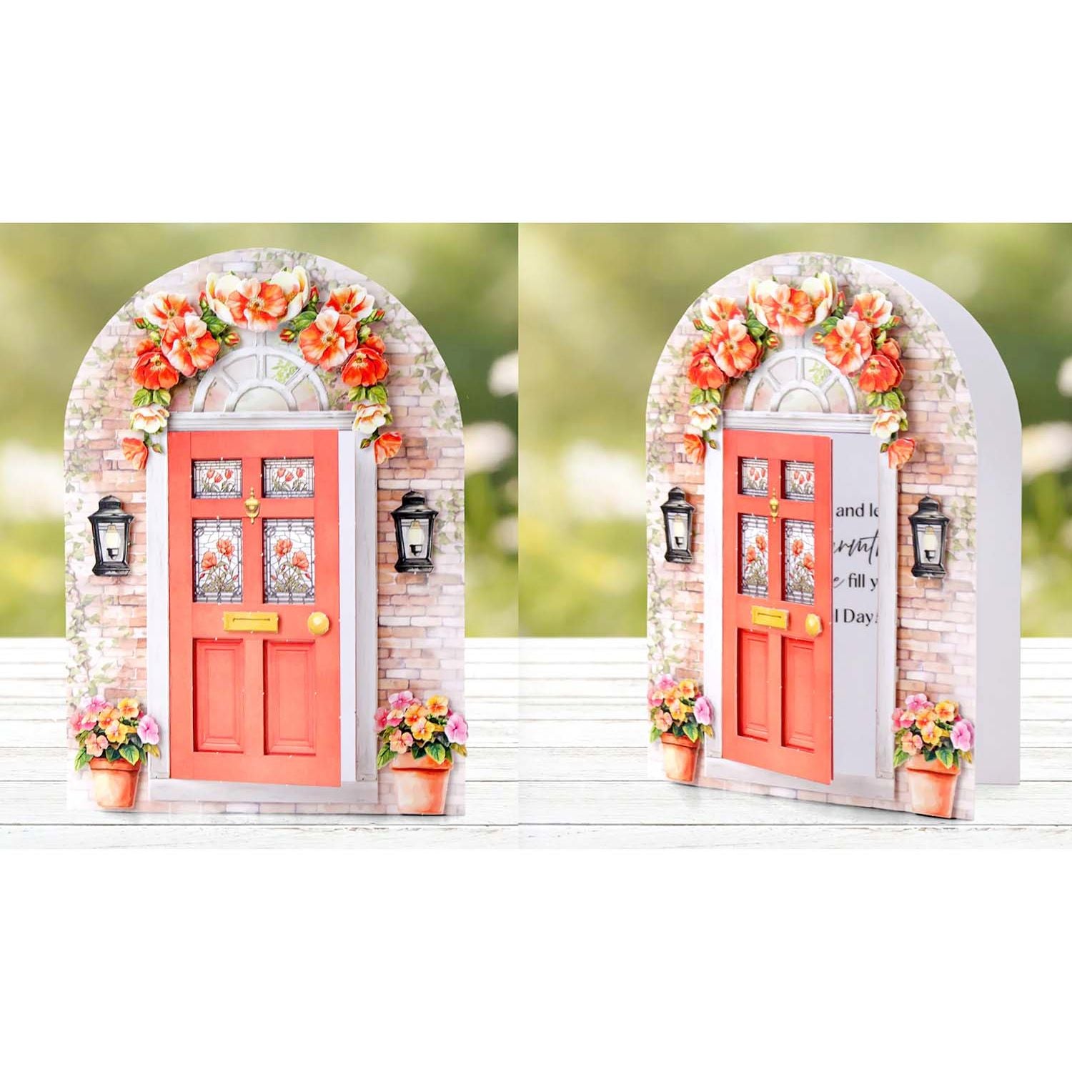 Katy Sue Designs Arched Floral Windows and Doors Card Making Kit 17-10102win red door