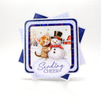 Katy Sue Designs Christmas Cats Die Cut Topper and Decoupage Collection 11-dcd7004 gil harrop sending cheer kitten snowman card