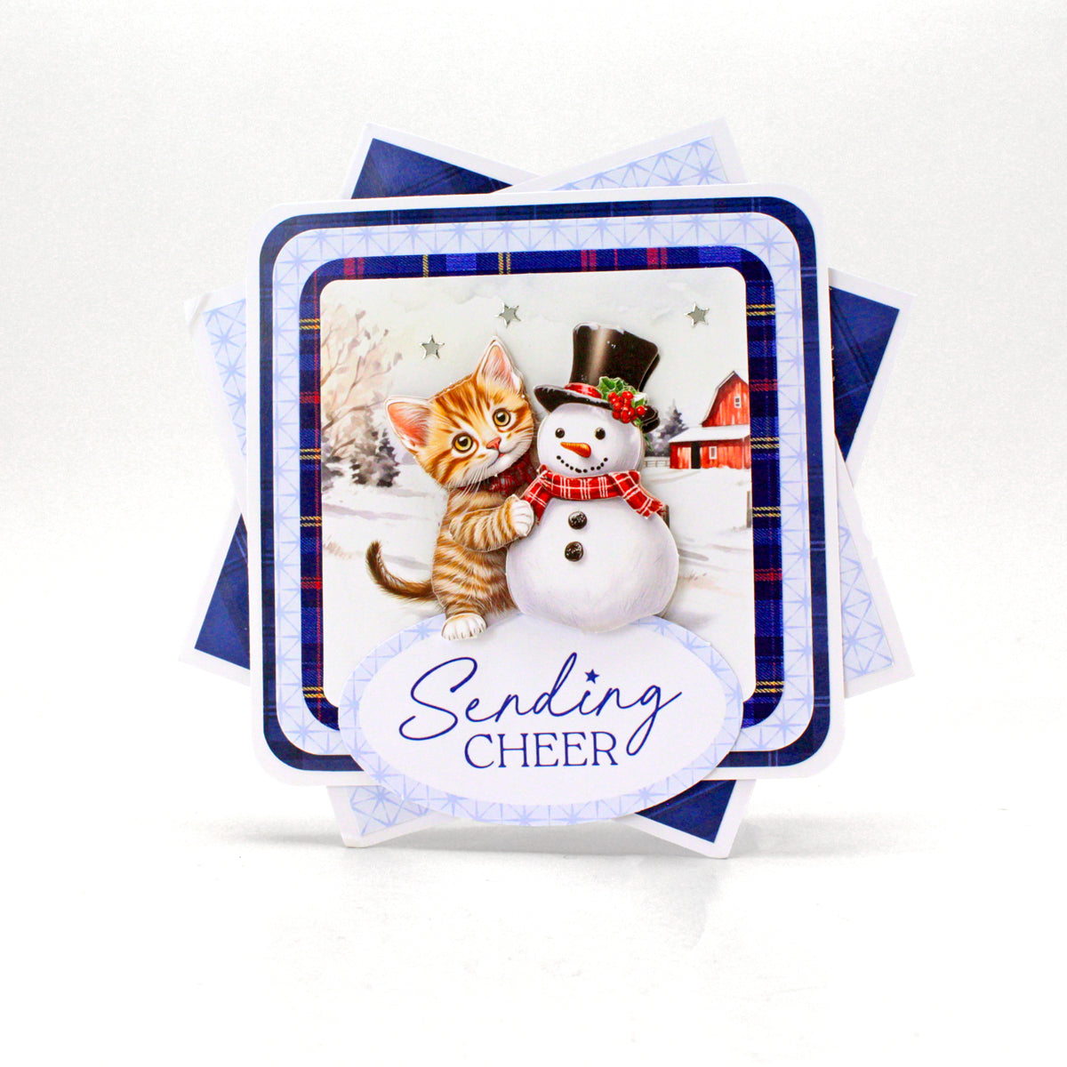 Katy Sue Designs Christmas Cats Die Cut Topper and Decoupage Collection 11-dcd7004 gil harrop sending cheer kitten snowman card