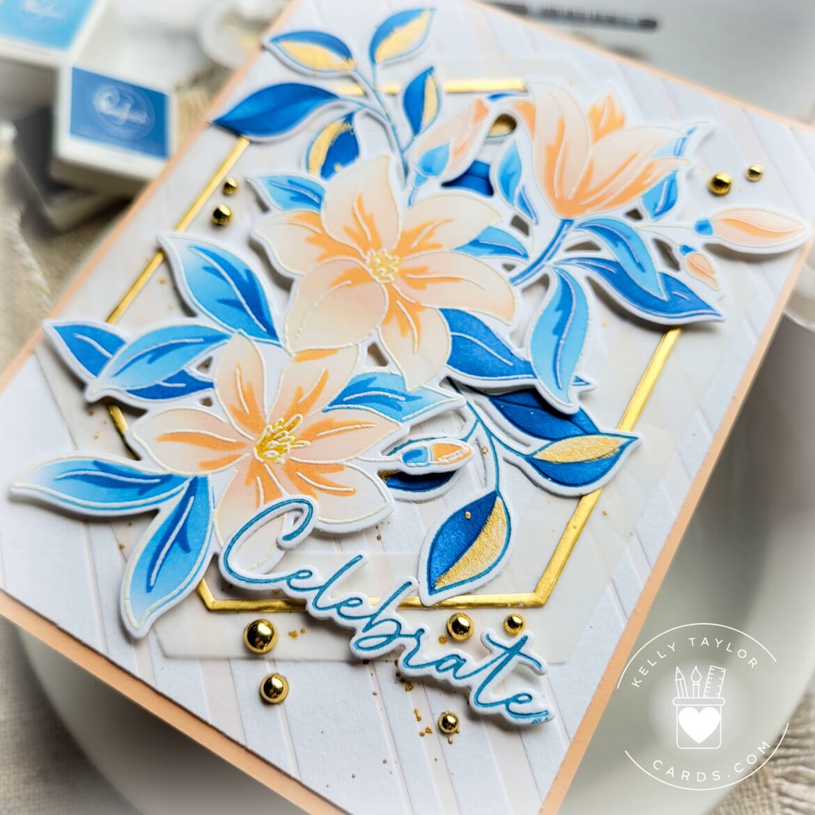 Pinkfresh Studio Joyful Day Dies 244424 Blue Celebration Card | color-code:ALT03