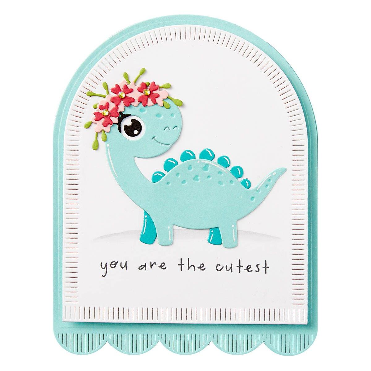 s5-619 Spellbinders Make a Wish Arch Labels Etched Dies cute dino