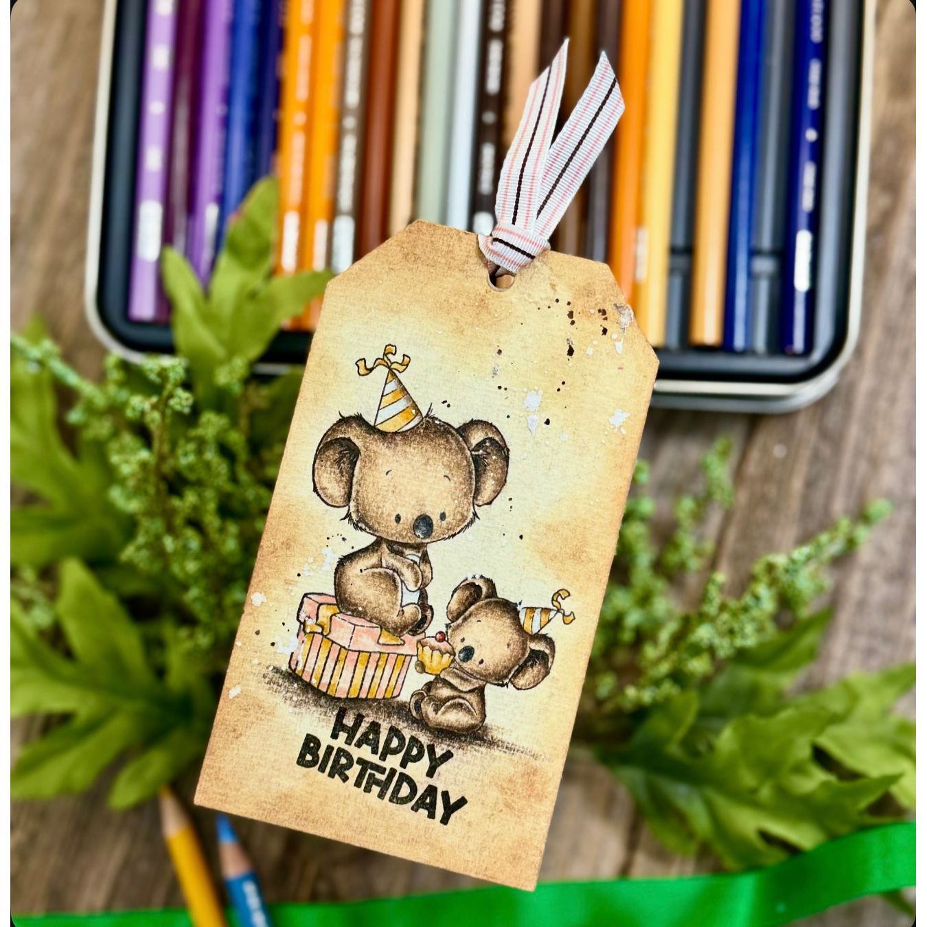 Simon Says Stamps and Dies Koala-ty Birthday set1025kb Birthday Tag