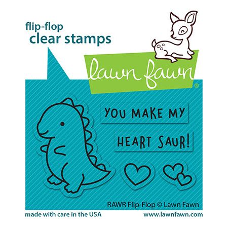 Lawn Fawn Rawr Flip-Flop Clear Stamps lf2741