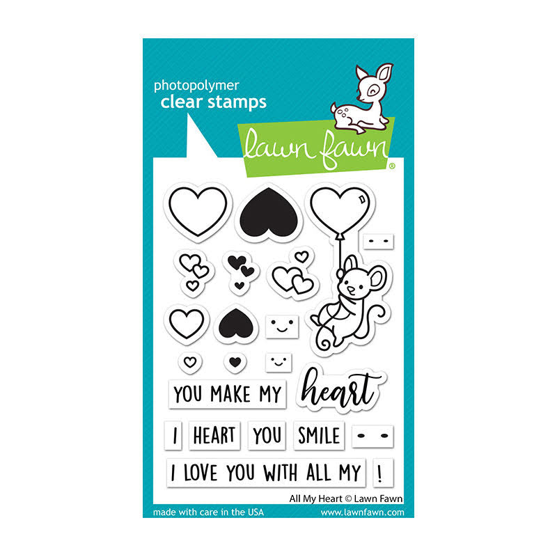 Lawn Fawn All My Heart Clear Stamps lf3017