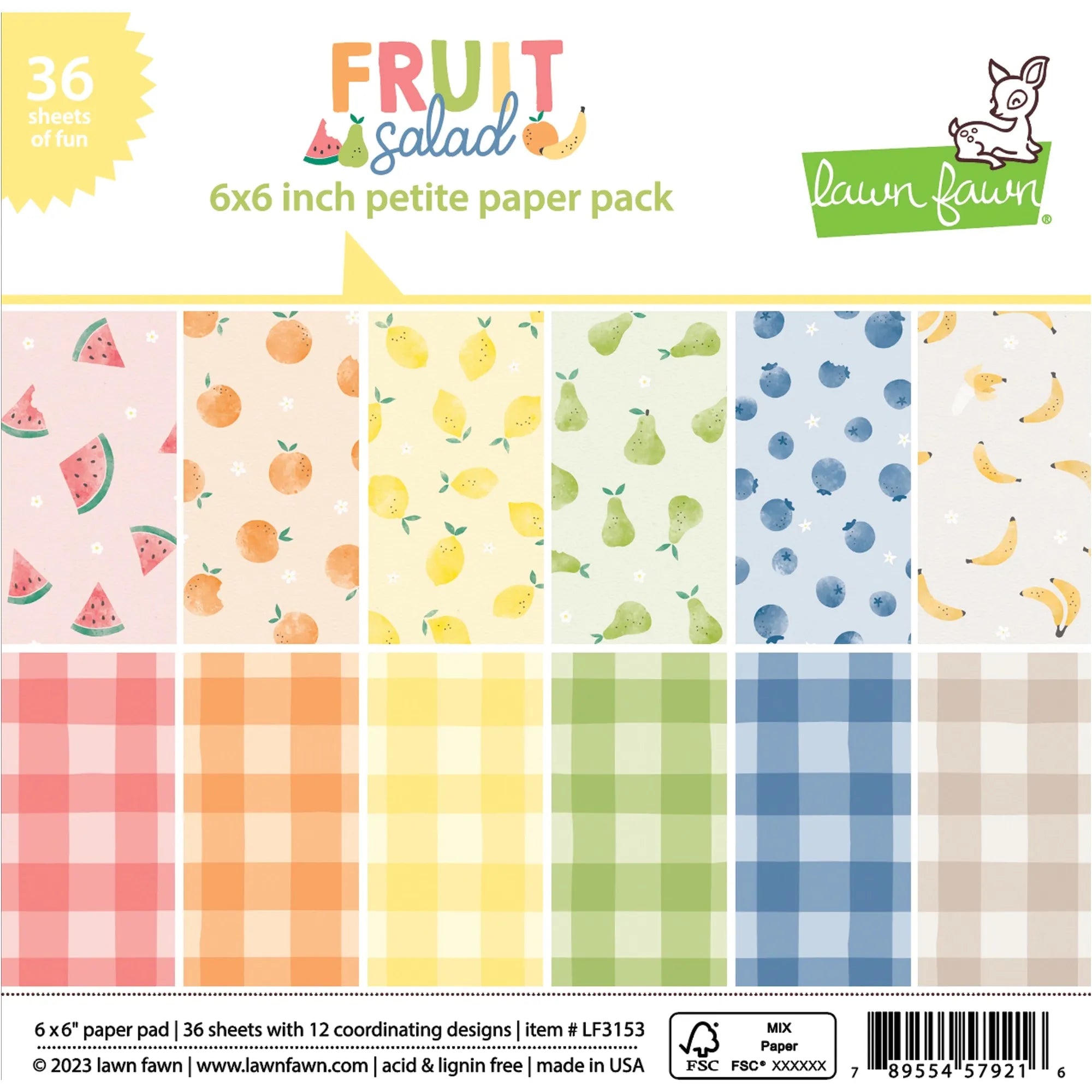 Lawn Fawn Fruit Salad 6x6 Inch Petite Paper Pack lf3153