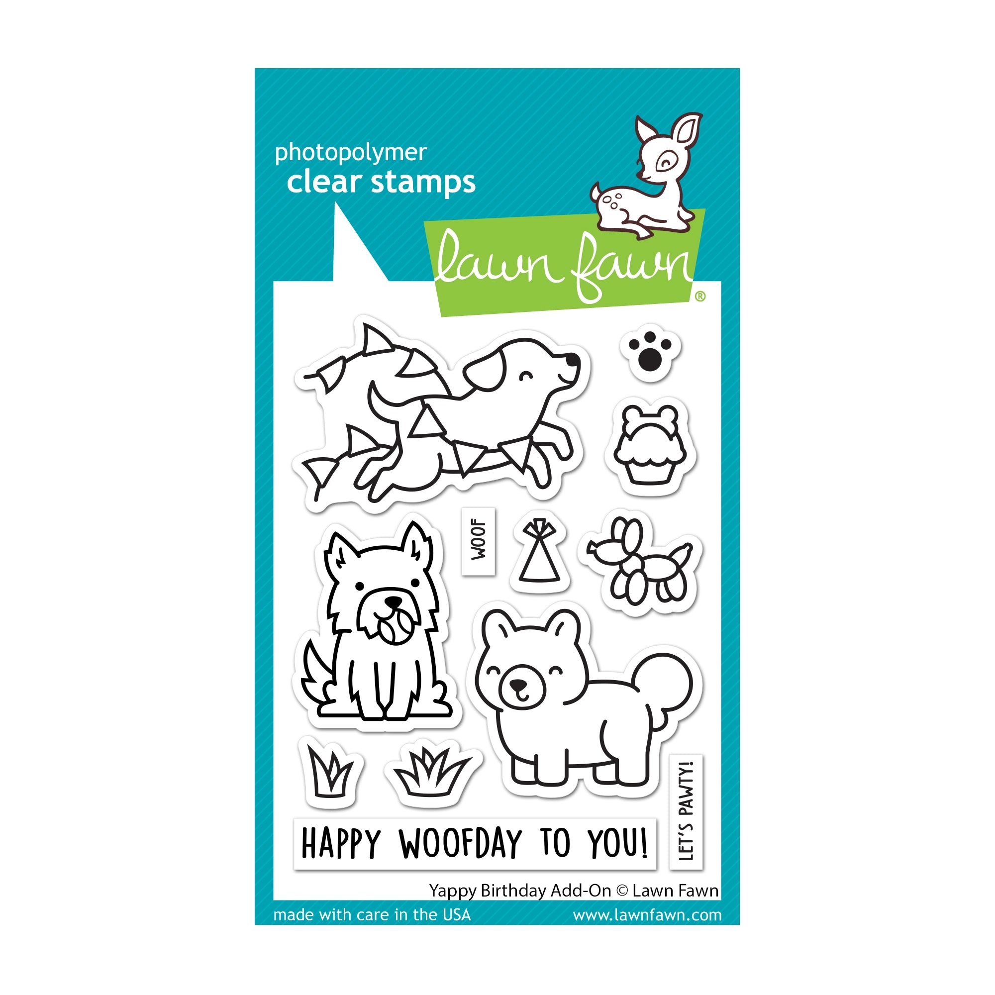 Lawn Fawn Yappy Birthday Add-On Clear Stamps lf3160