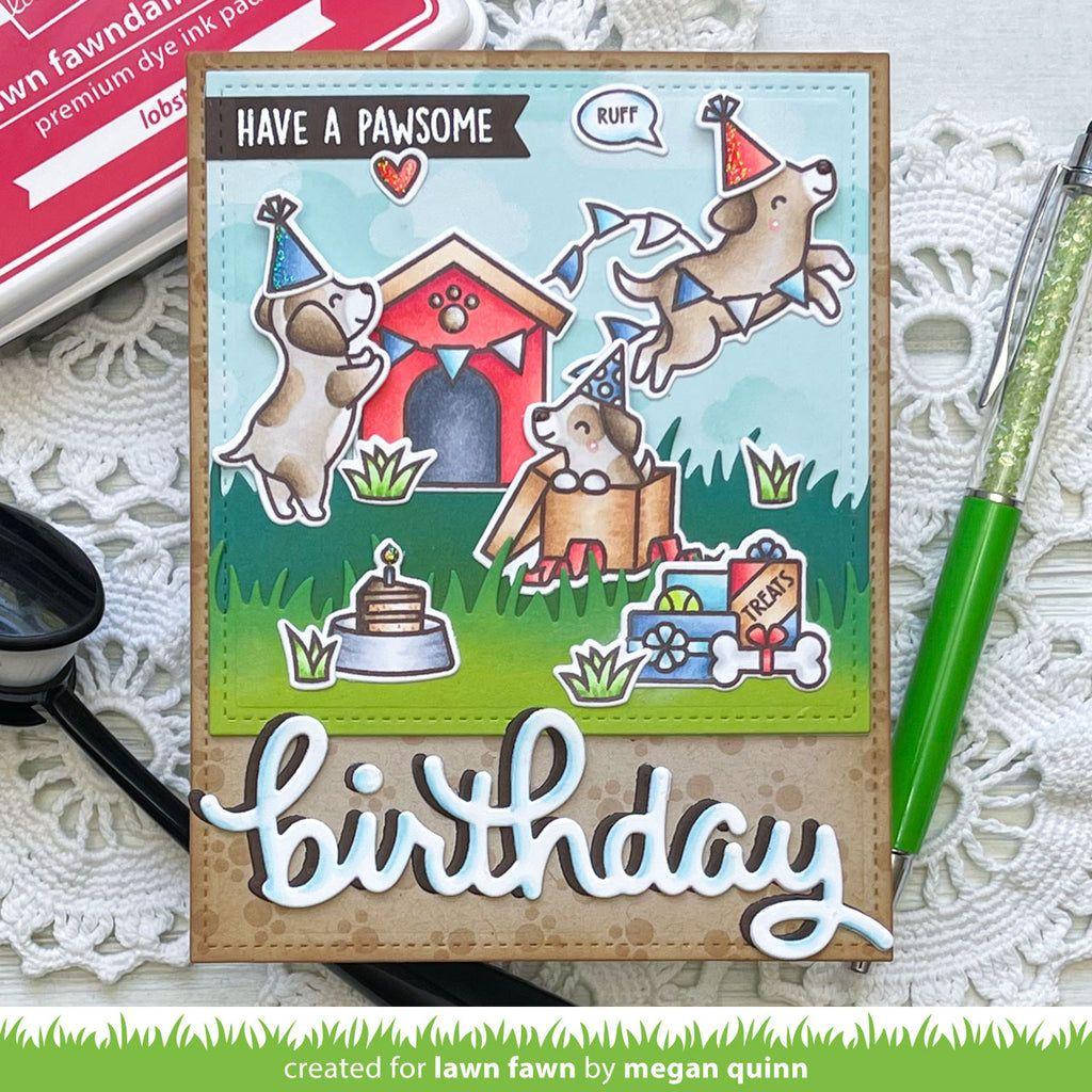 Lawn Fawn Set Pawsome Birthday Stamps and Dies lf6pb birthday