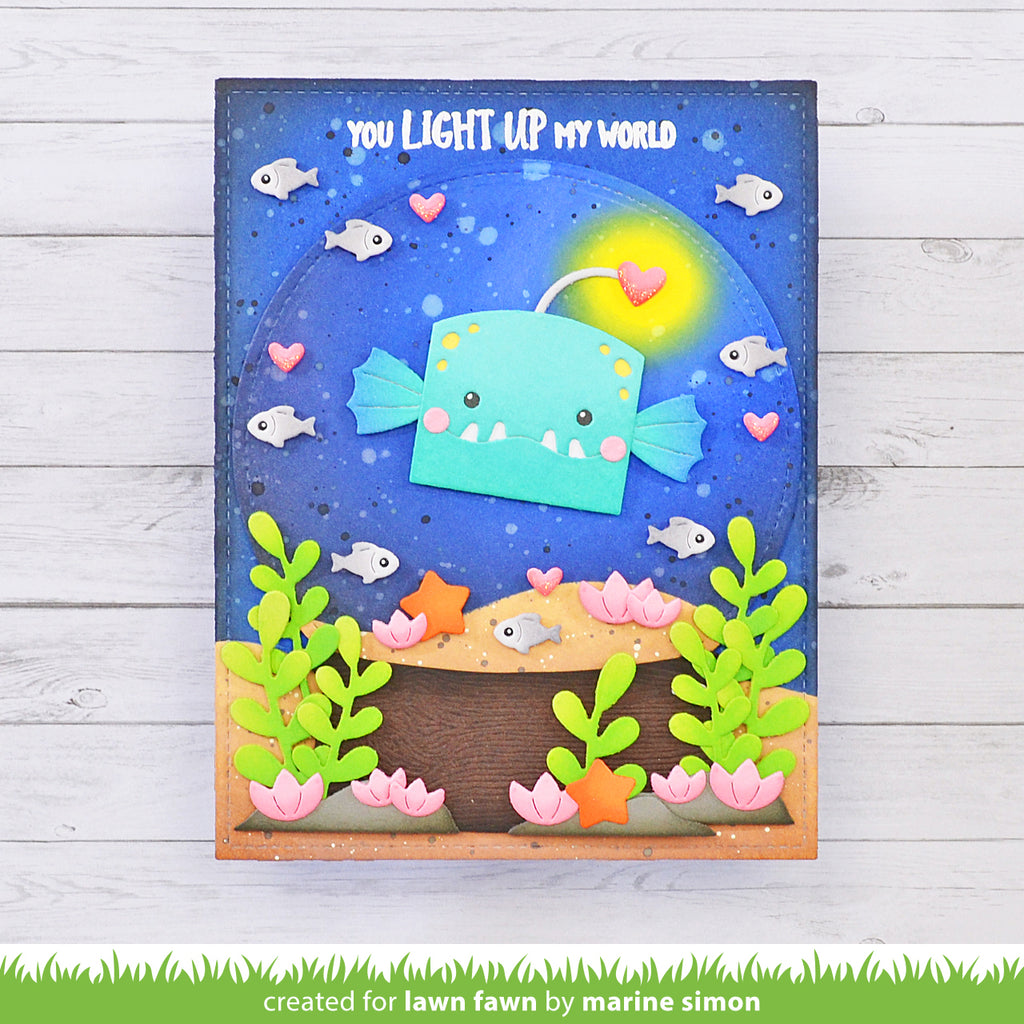 Lawn Fawn Tiny Gift Box Anglerfish Add-On Die lf3184 light up
