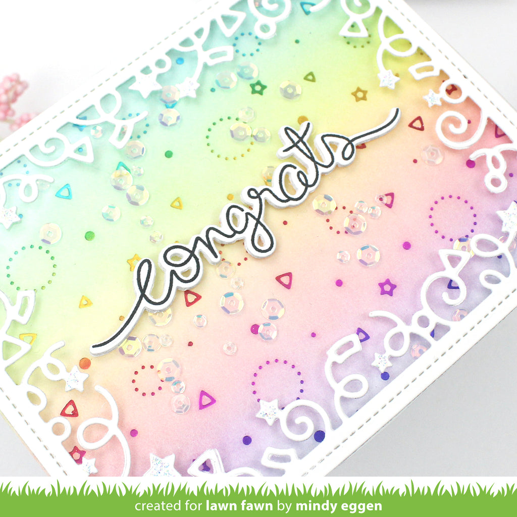 Lawn Fawn Confetti Background Hot Foil Plate lf3188 congrats