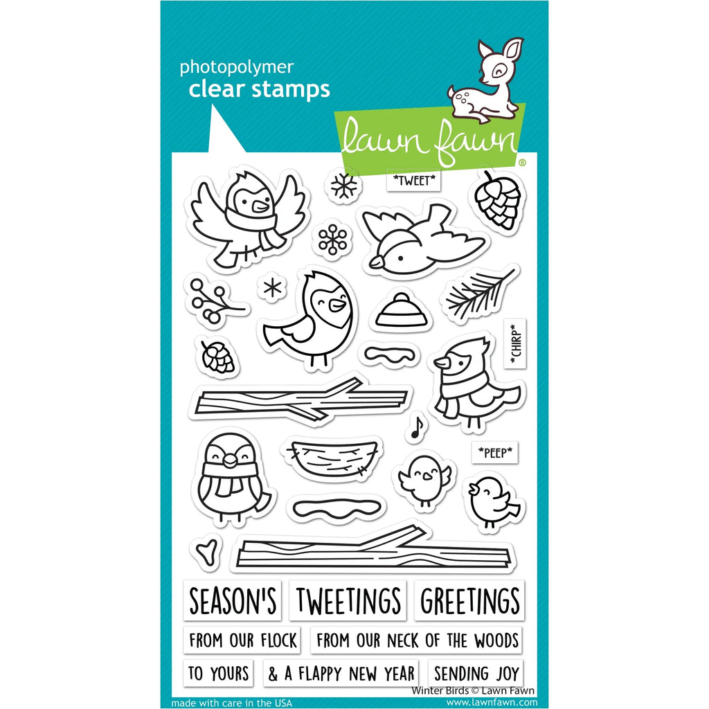 Lawn Fawn Winter Birds Clear Stamps lf3225