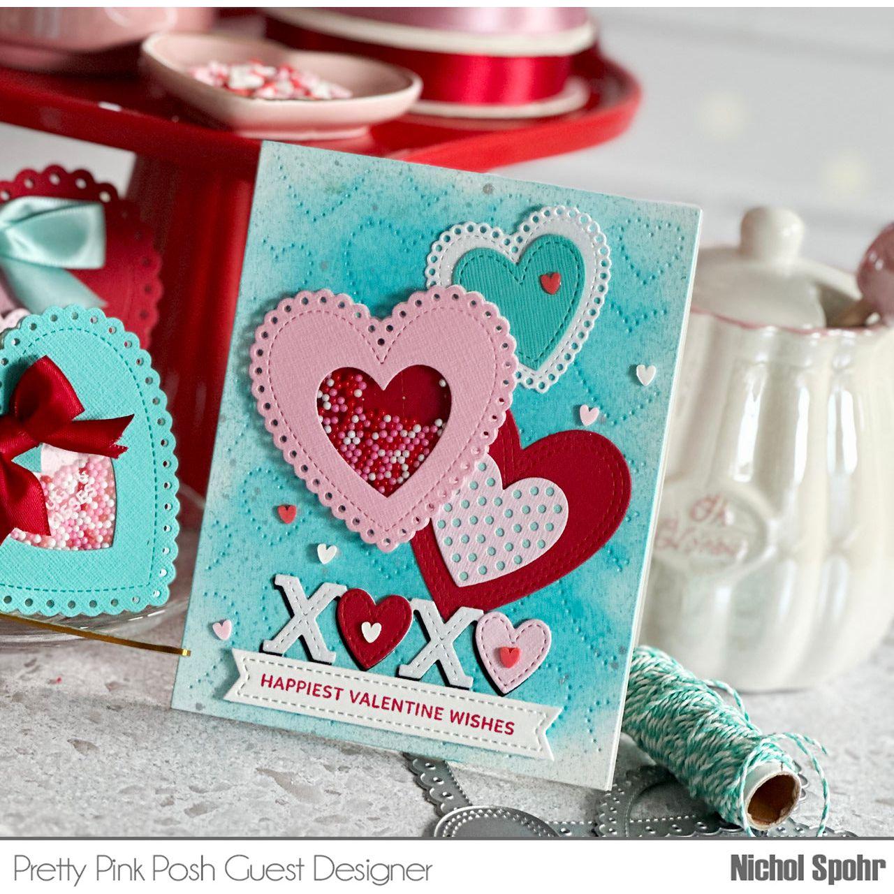 Pretty Pink Posh XOXO Heart Border Die shaker | color-code:ALT02