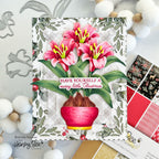 Honey Bee Holiday Wishes Pearl Stickers hbgs-prl13 Floral Christmas Card | color-code:ALT02