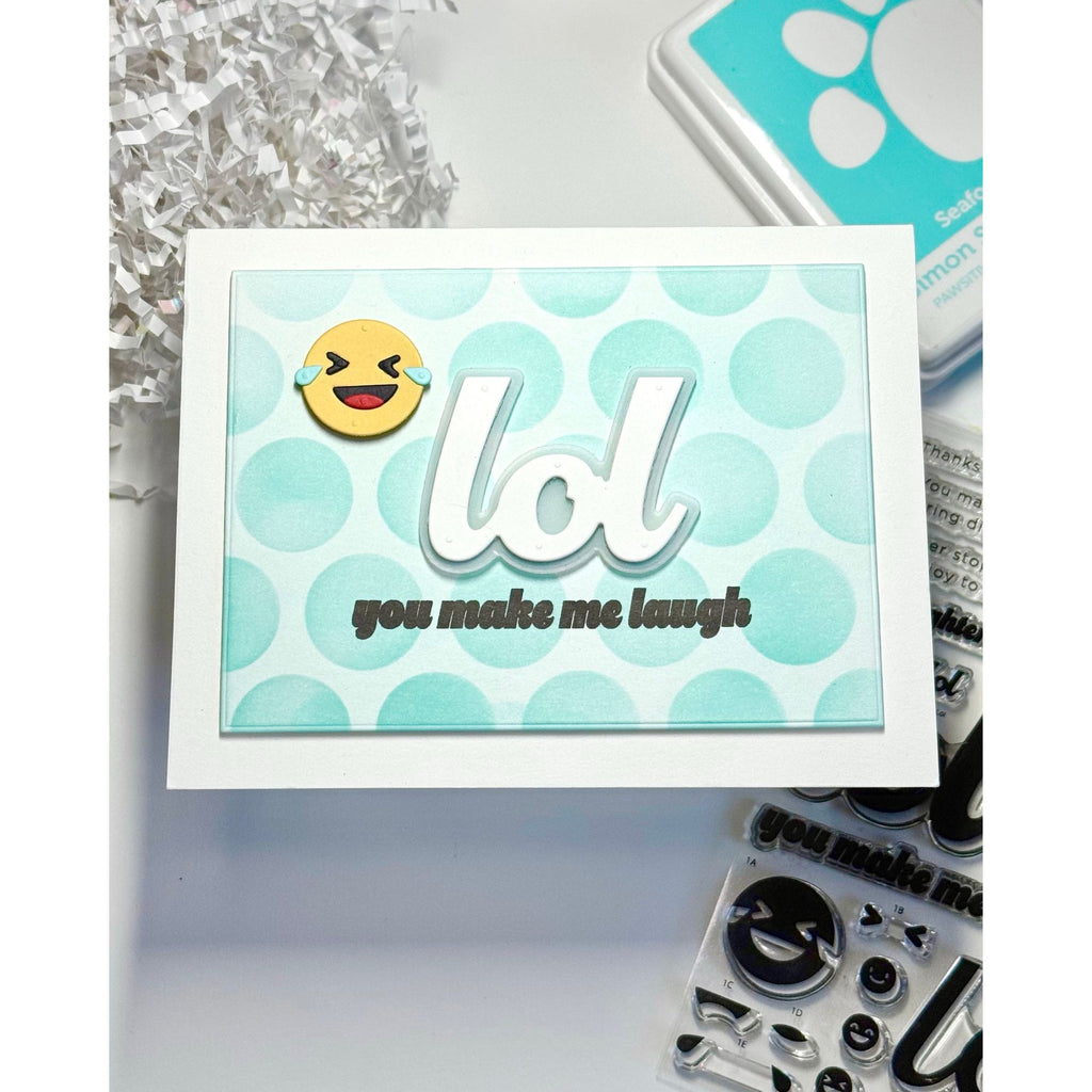 CZ Design Stamps and Dies LOL + Emoji Bundle set1034lot Happy Camper LOL Card