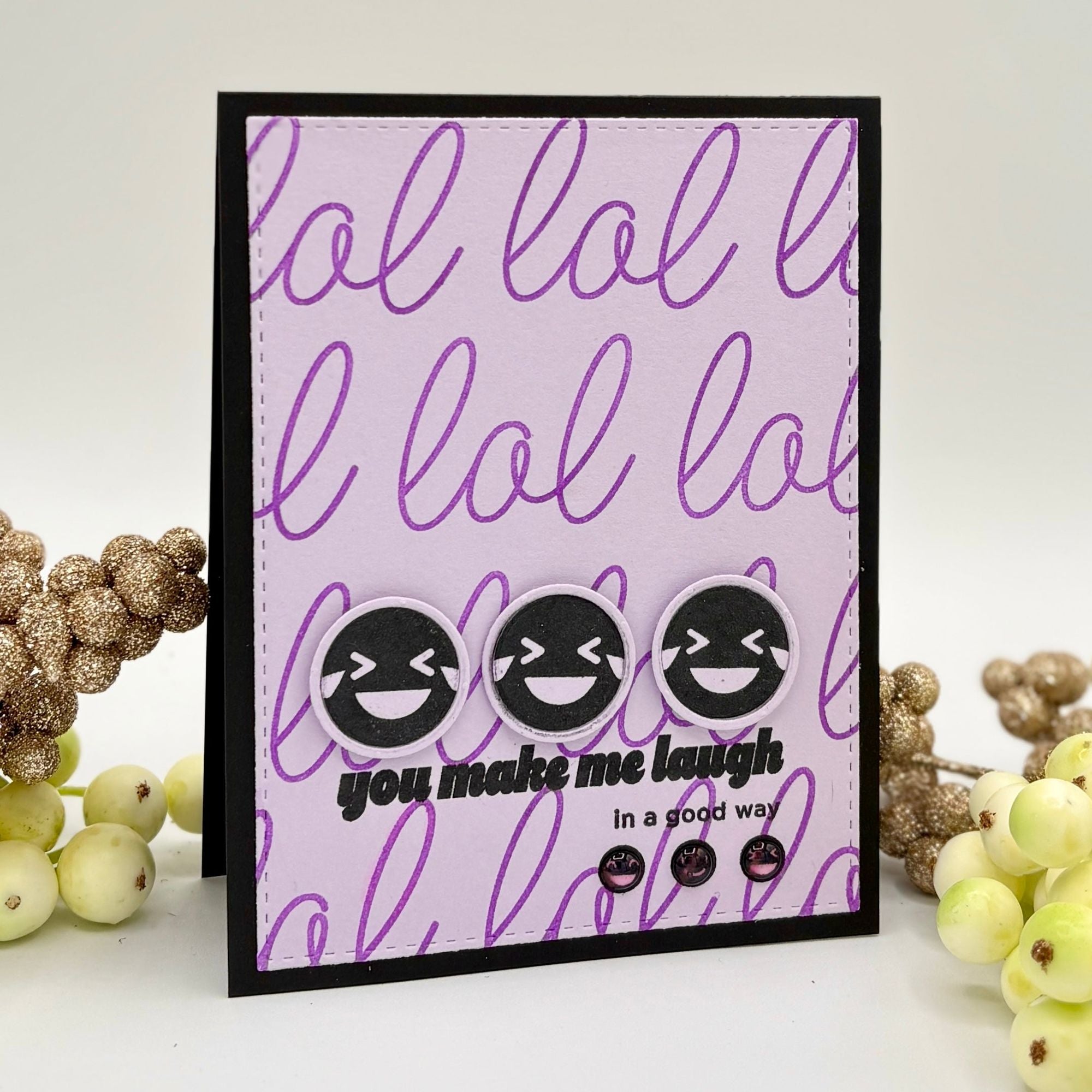 CZ Design Stamps and Dies LOL + Emoji Bundle set1034lot Happy Camper LOL Card