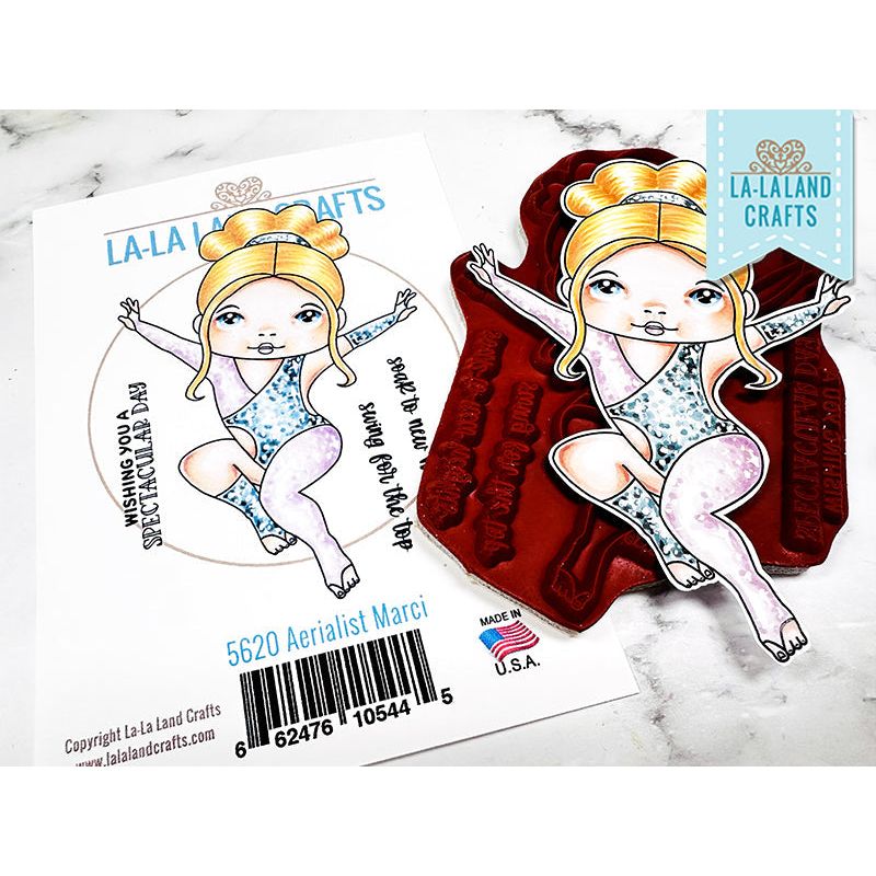 La-La Land Crafts Aerialist Marci Cling Stamp and Hoop and Swing Die Set product image