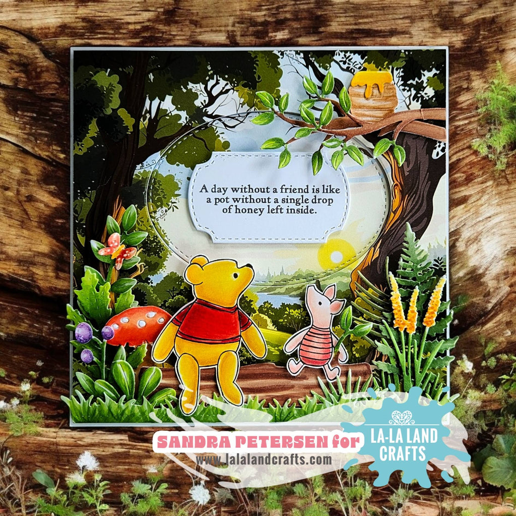 La-La Land Crafts Follow Joy Clear Stamp and Tree Log Die Set sunshine
