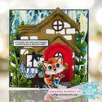 La-La Land Crafts House Base and Cottage Add-On Die Set red door