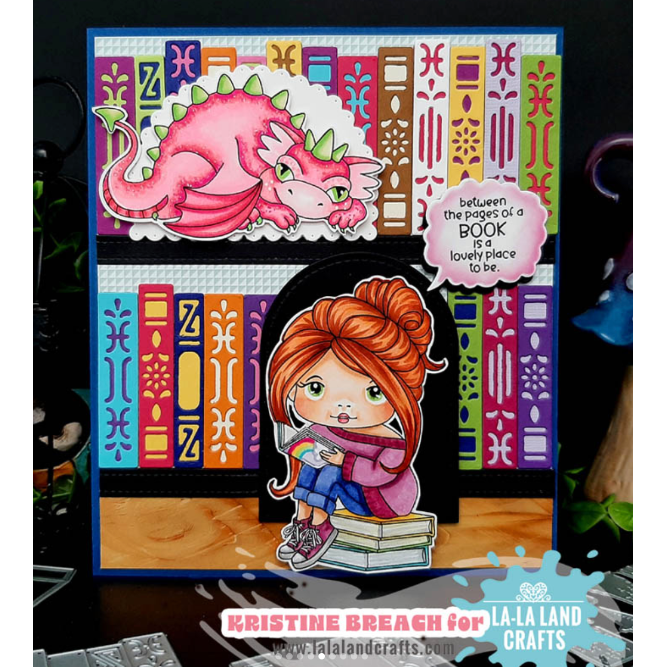 La-La Land Crafts Open Book with Spines Dies 8855 dragon