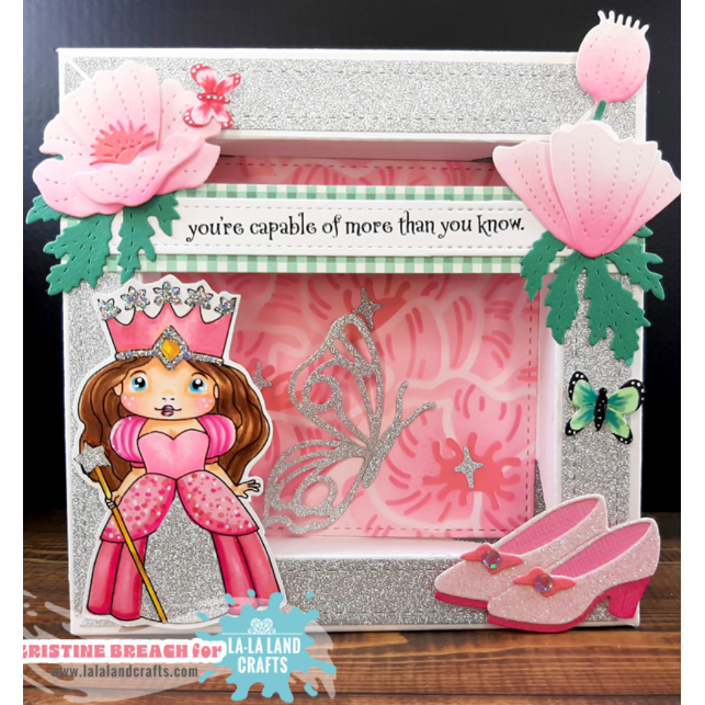 La-La Land Crafts Poppies Stencil st034 pink