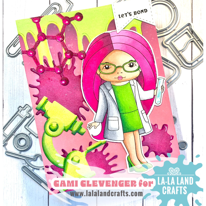 La-La Land Crafts Scientist Marci Cling Stamp 5621 pink