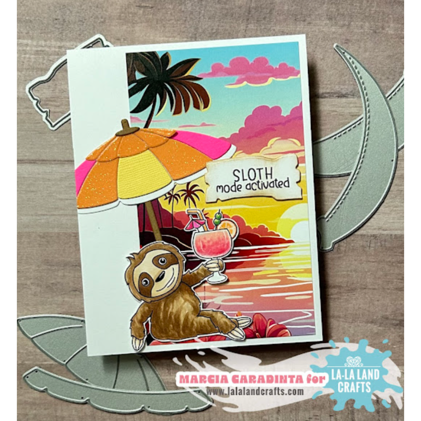 La-La Land Crafts Sloth Mode Clear Stamps cl162 drinks
