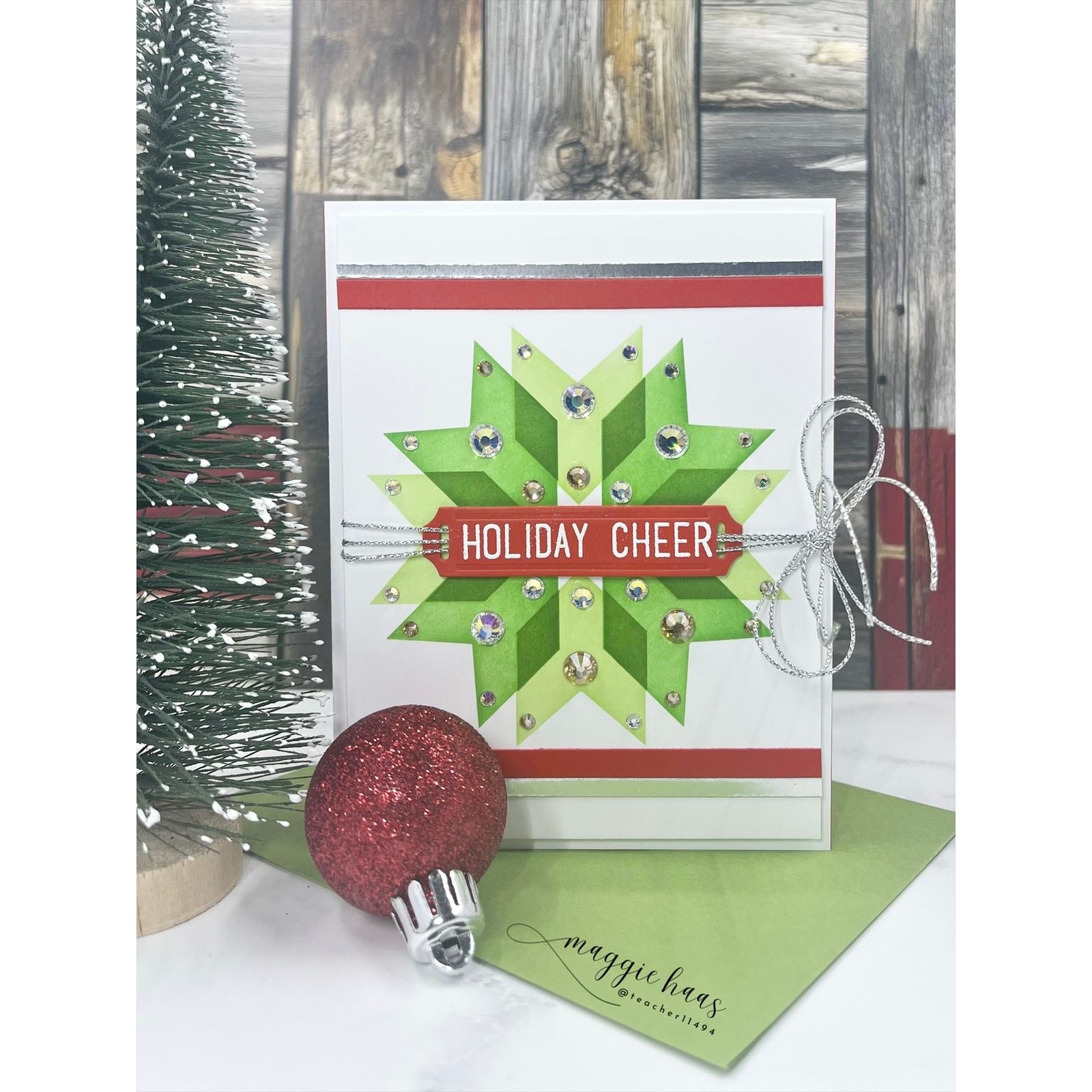 Simon Says Stamp Label Slides Wafer Dies 1353sdc Sugar and Spice Christmas Card
