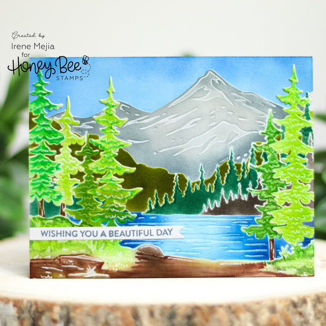 Honey Bee At The Lake Set Of 6 Layering Stencils hbsl-126 Beautiful Day Card | color-code:ALT01