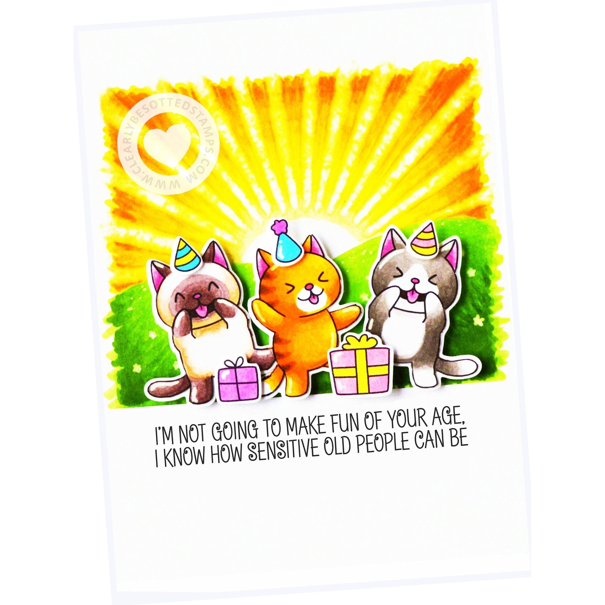 Clearly Besotted LAUGH OUT LOUD Clear Stamps cats