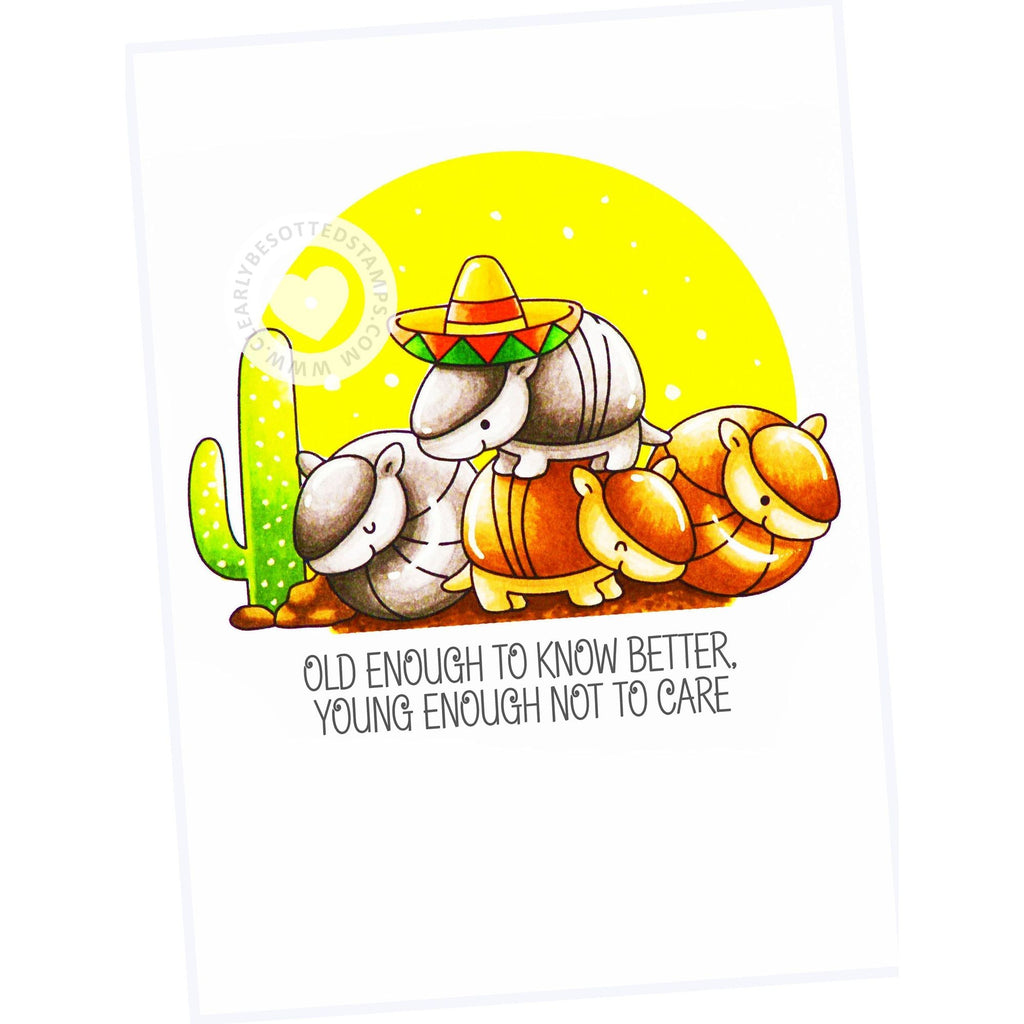 Clearly Besotted LAUGH OUT LOUD AGAIN Clear Stamps old enough