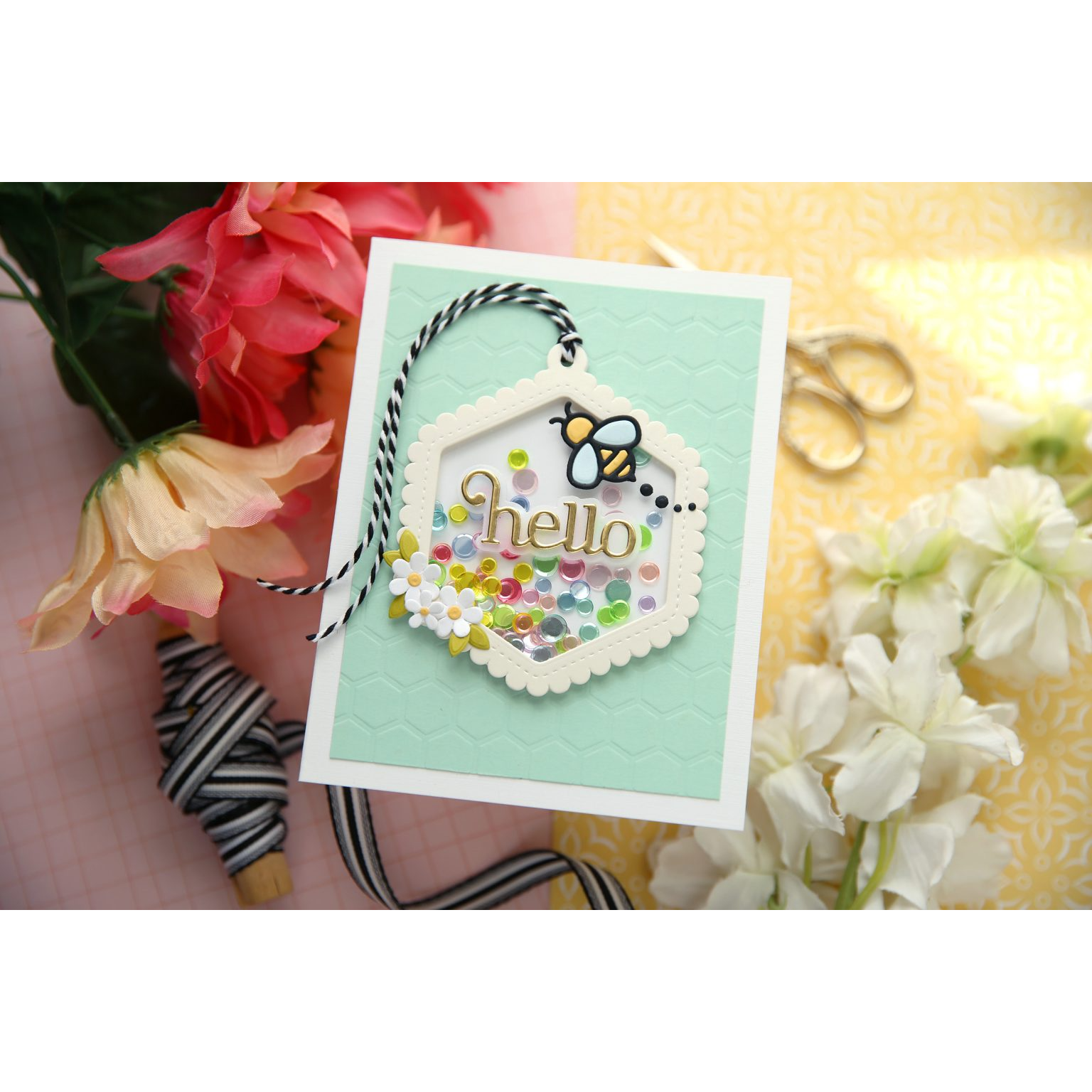 Simon Says Stamp Honeycomb Tag Wafer Dies 8016sd Hello Card | color-code:ALT05