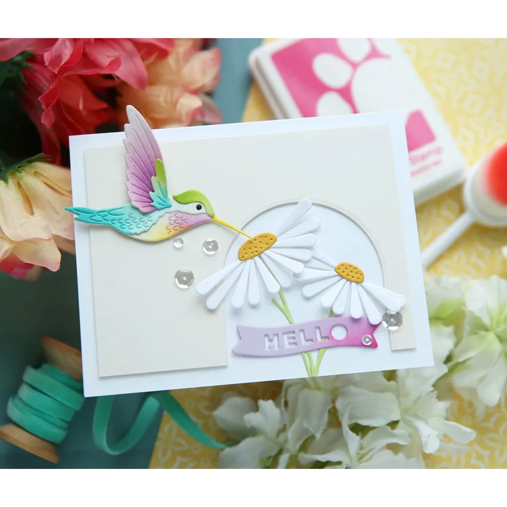 Simon Says Stamp Tilted Daisies Wafer Dies s1016 Friend Like You Cute Hello Card | color-code:ALT06