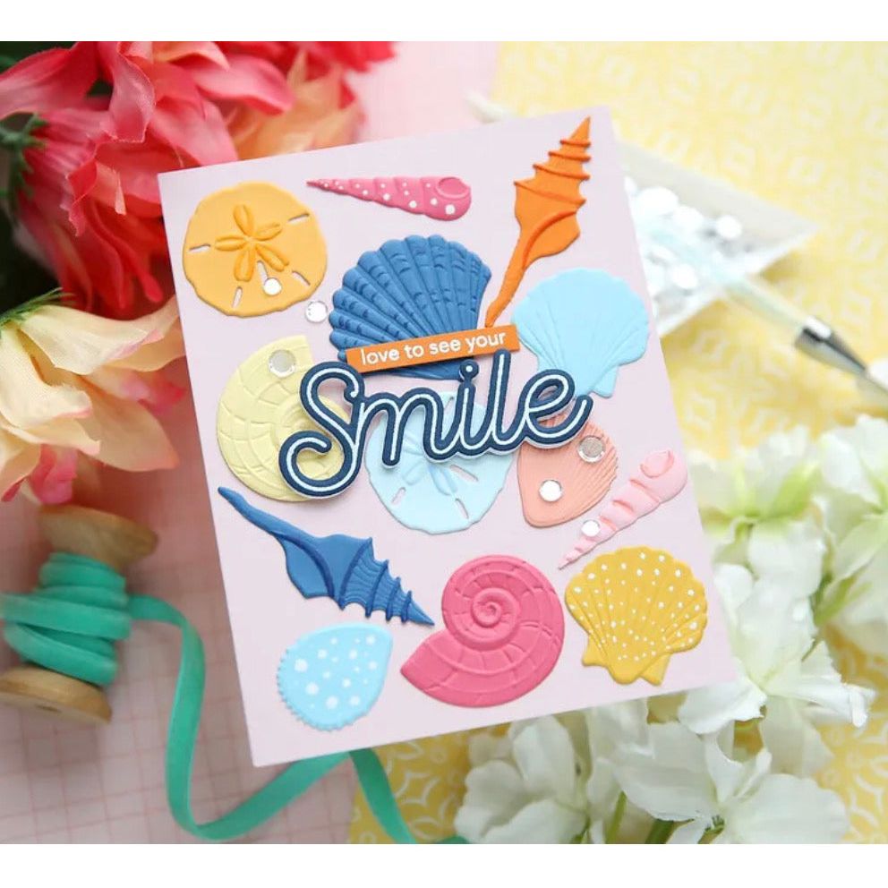 Simon Says Stamp Embossing Folders and Cutting Dies Sensational Seashells sfd495 Friend Like You Smile Card | color-code:ALT02