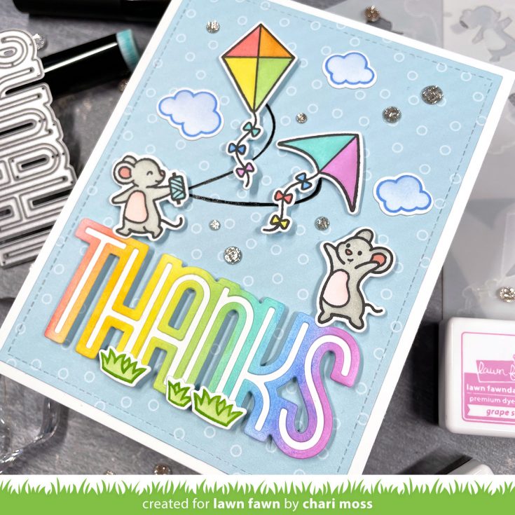Lawn Fawn Whoosh, Kites! Coloring Stencils lf3544 giant thanks | color-code:alt2
