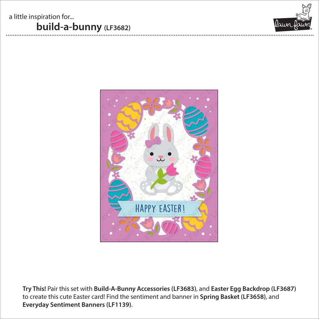 Lawn Fawn Build-A-Bunny Dies lf3682 Happy Easter